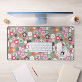 Liebe Nähtasten braun Schreibtischunterlage