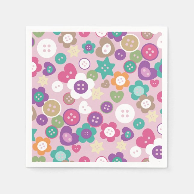 Liebe Nähtasten Rosa Napkins Serviette (Vorderseite)