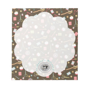 Liebe Nähzubehör Grau Notizblock