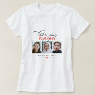 Liebe Nana/Andere 3 Foto Custom Text T- T-Shirt