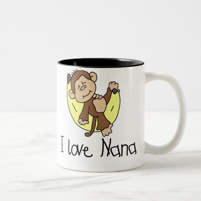 Liebe Nana des Affe-I Zweifarbige Tasse (Rechts)