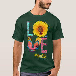 Liebe Nani Life Flip Flops Hippie Sonnenblumen Som T-Shirt