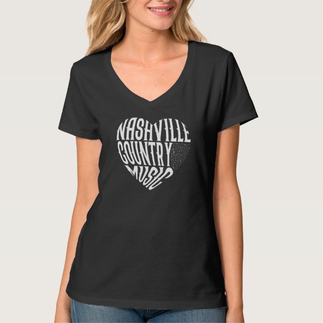 Liebe Nashville Tennessee Country Music Gitarrensp T-Shirt (Vorderseite)