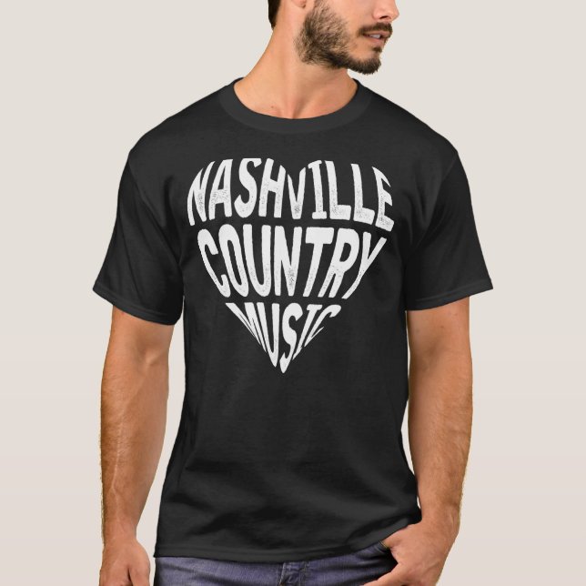 Liebe Nashville Tennessee Country Music Gitarrensp T-Shirt (Vorderseite)
