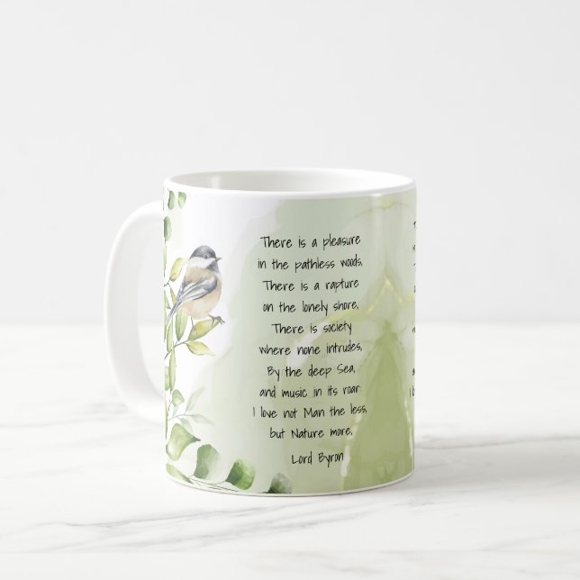 Liebe Natur Inspiration Zitat Lord Byron Kaffeetasse (Vorderseite Links)