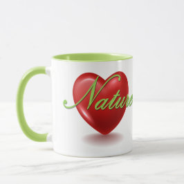 Liebe Natur weiß und grüner Becher Tasse
