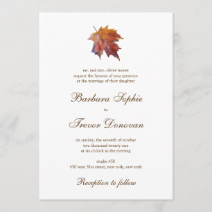 Liebe Nature Theme Watercolor Leaf Hochzeit Einladung