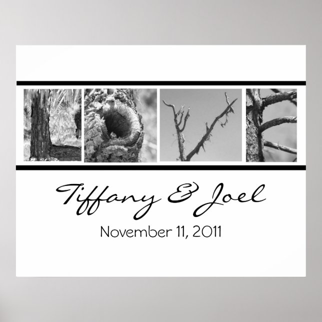 Liebe:Nature Wedding Poster mit Namen und Datum (Vorne)