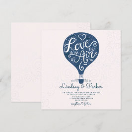 Liebe Navy Blue Wedding Square Einladung