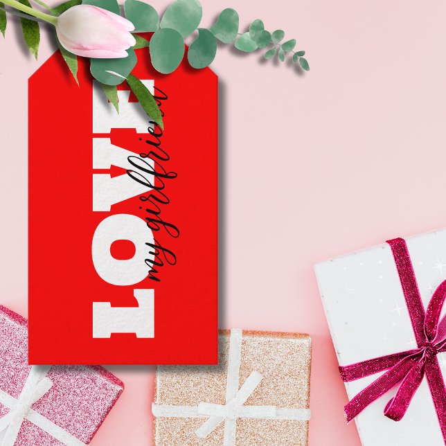 Liebe Neon Red Valentine Geschenkanhänger (Von Creator hochgeladen)