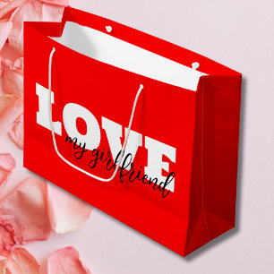 Liebe Neon Red Valentine Große Geschenktüte