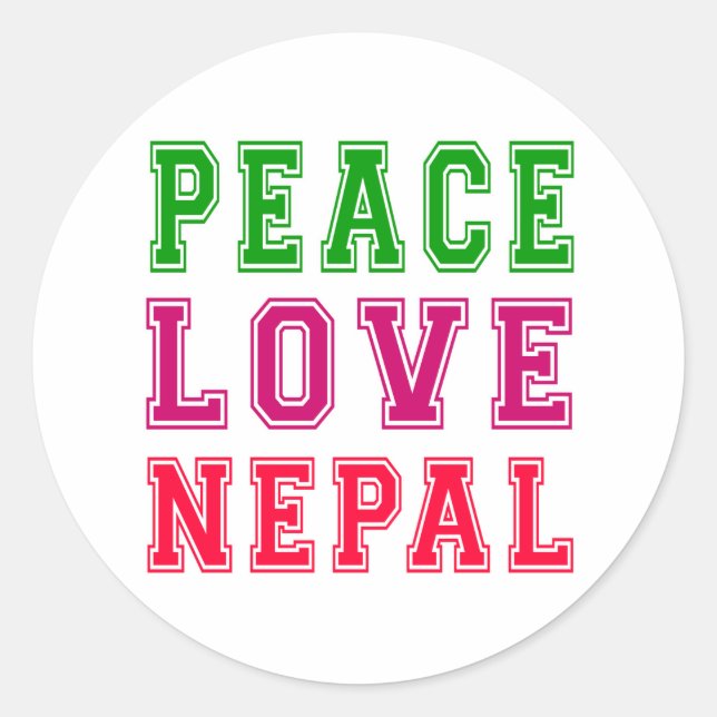 Liebe Nepal Runder Aufkleber (Vorderseite)