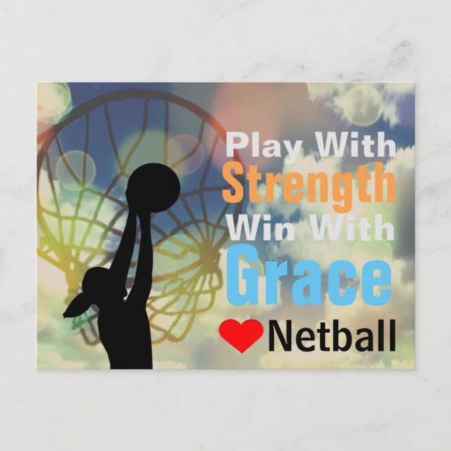 Liebe Netball Motivierend Kostenvoranschlag Postkarte (Vorderseite)