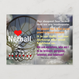 Liebe Netball Thema und Inspiration Zitat Postkarte