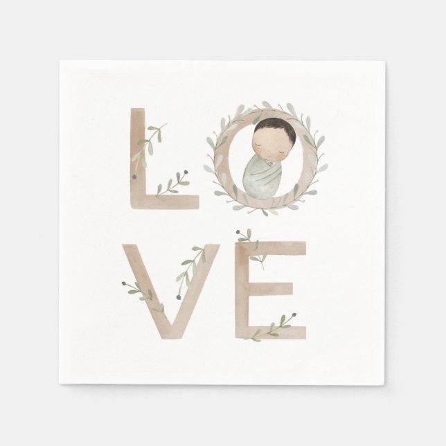 Liebe | Neues Baby Serviette (Vorderseite)