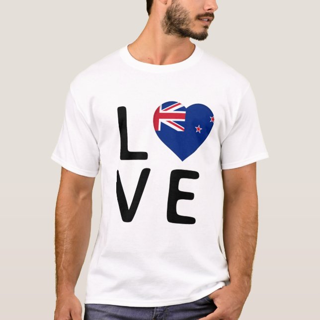 Liebe - Neuseeländische Flagge T-Shirt (Vorderseite)