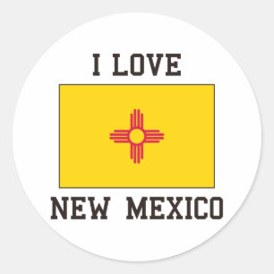 Liebe New Mexico Runder Aufkleber