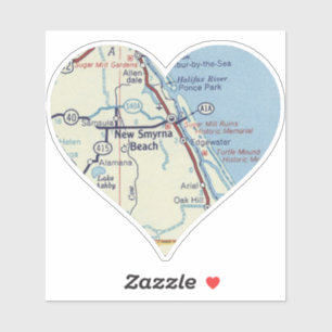 Liebe New Smyrna Beach Vintage Karte Aufkleber