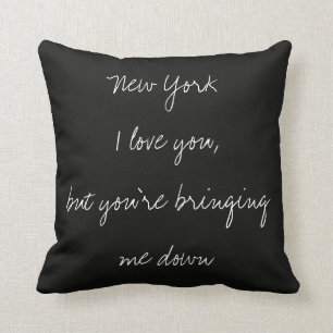 Liebe New York I Sie, schwarzes LCDthrow-Kissen Kissen
