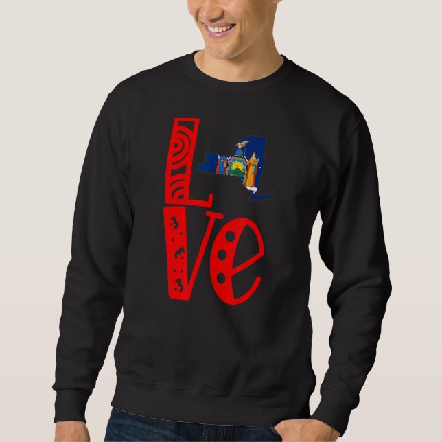 Liebe New York in Blockbriefen Sweatshirt (Vorderseite)