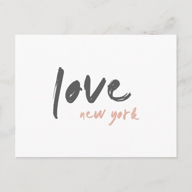 Liebe New York | NYC USA Modern Wanderlust Pink Postkarte (Vorderseite)
