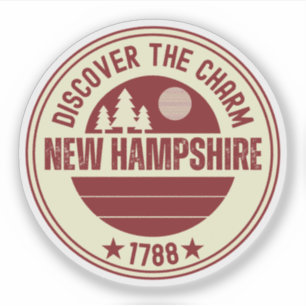 Liebe NH - New Hampshire Map Souvenir Aufkleber