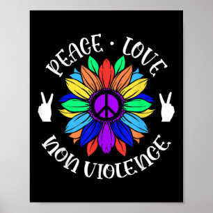 Liebe "Nicht-Gewalt-Frieden" - Sonnenblumen-Grafik Poster