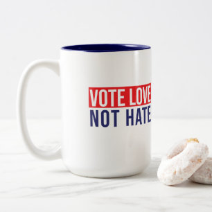 Liebe nicht hassen Zwei-Tone-Kaffee-Tasse Zweifarbige Tasse