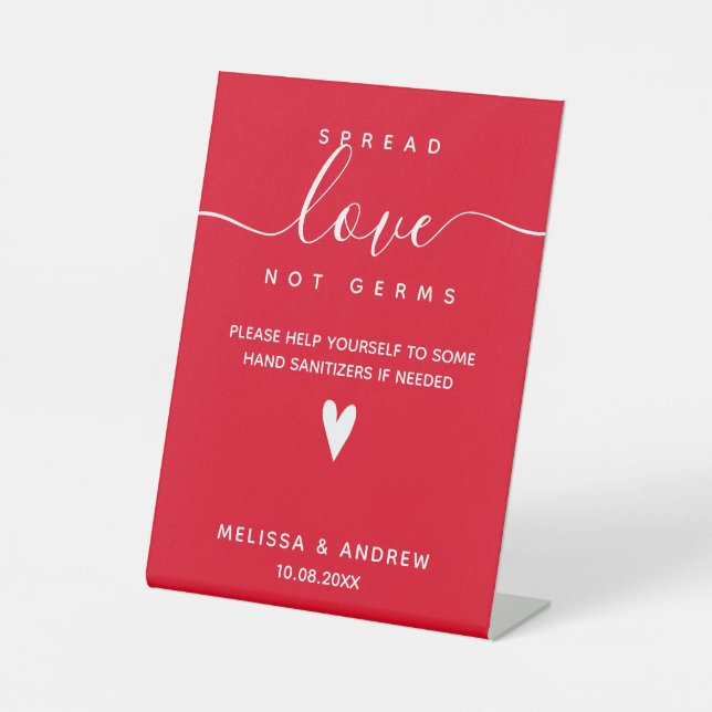 Liebe nicht Keime verbreiten - Covid Safety Weddin Sockelschild (Vorderseite)