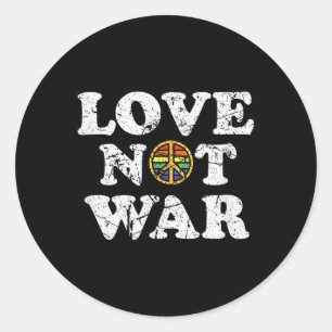 Liebe nicht Krieg Pro Frieden Anti-Krieg Vintage a Runder Aufkleber