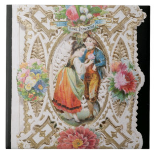 Liebe, Nichtigkeit, Valentinkarte, c.1870 (Farbe l Fliese
