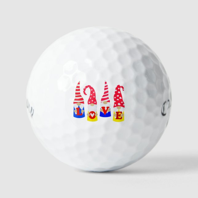 Liebe niedlich Gnomes Golfball (Vorderseite)