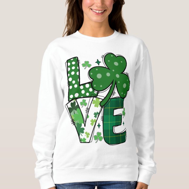 Liebe Niedlich Green St Patrick's Day Sweatshirt - (Vorderseite)