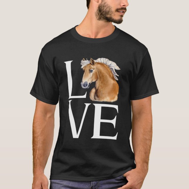 Liebe Niedlich Haflinger Pferd T-Shirt (Vorderseite)