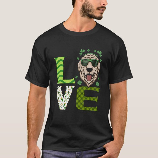 Liebe Niedlich Hunde Tierrechte St Patrick's Day F T-Shirt (Vorderseite)