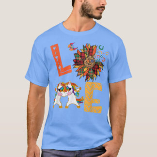 LIEBE Niedlich Leopard Sonnenblume Zwei Dabbing Un T-Shirt