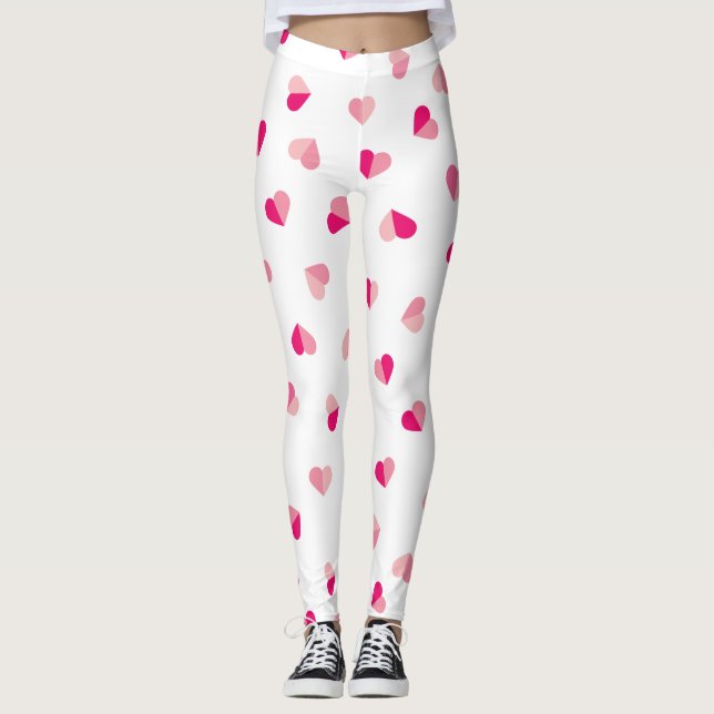 Liebe Niedlich rosa Herzmuster Leggings (Vorderseite)