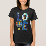 Liebe Niedliche Hanukka Dekorationen Dreidel Menor T-Shirt<br><div class="desc">Liebe Niedlich Hanukkah Dekorationen Dreidel Menorah Chanukah.</div>