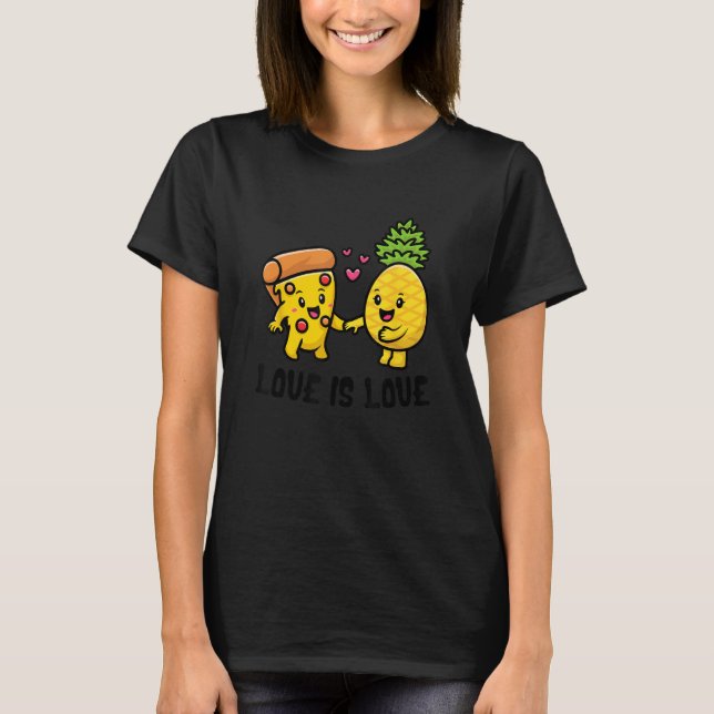 Liebe Niedliche Pizza T-Shirt (Vorderseite)