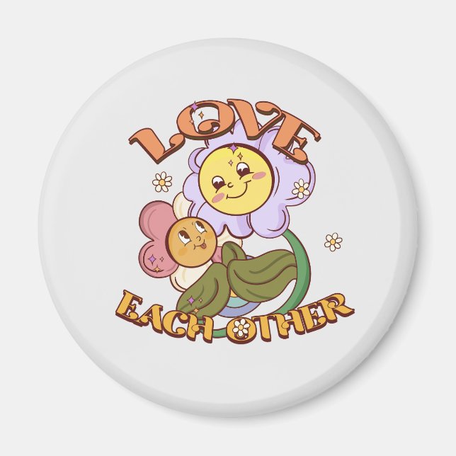 Liebe - Niedliche und lebendige Blume Magnet (Vorne)