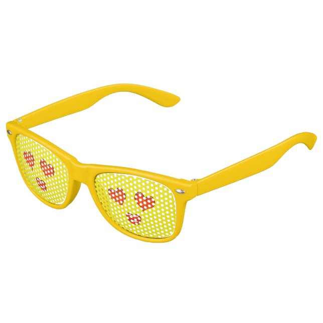 Liebe niedliches Herz Eyes Emoji Gelb Sonnenbrille (Schrägansicht)