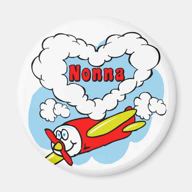 Liebe Nonna kids Flugzeug Magnet (Vorne)