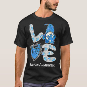 Liebe Nordic Gnome Puzzle Süße Autismus-Bewusstsei T-Shirt