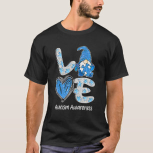 Liebe Nordischer Gnom Puzzle Süß Autismus-Bewussts T-Shirt