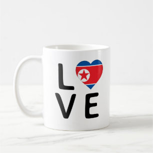 Liebe - Nordkorea-Flagge Kaffeetasse