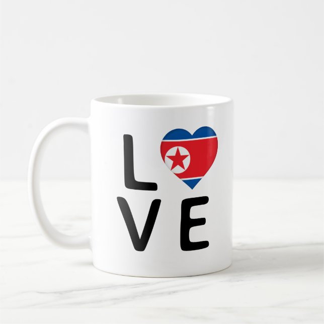 Liebe - Nordkorea-Flagge Kaffeetasse (Links)