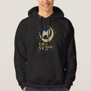 Liebe Norwegischer Elkhound Hund zum Mond Hoodie