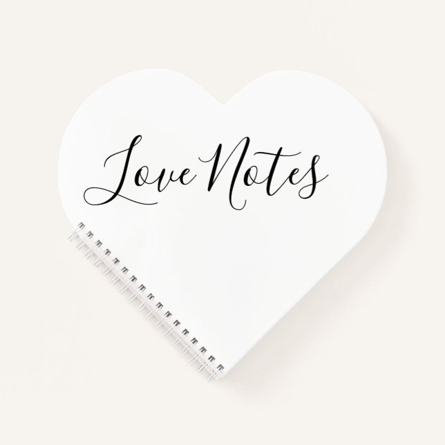 Liebe Notes Heart Shaped Notebook Notizbuch (Vorderseite)
