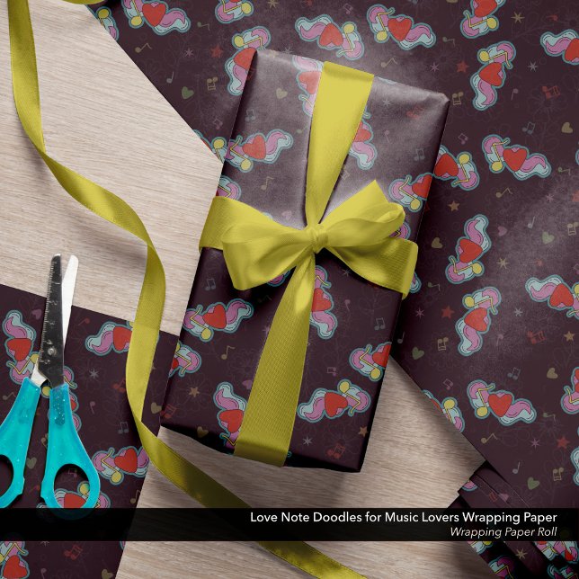 Liebe Notizblöcke für Musikliebhaber Geschenkpapier (Love Note: Doodles for Music Lovers Wrapping Paper Roll)