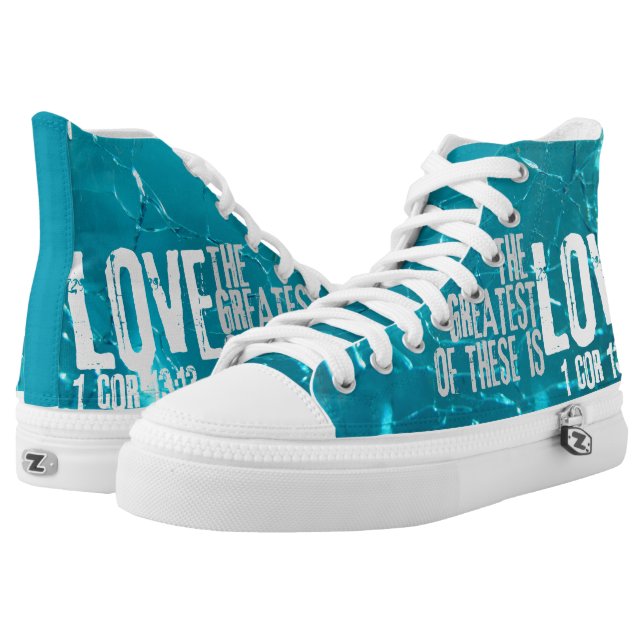 + "Liebe Nr. 1" Störte HT-Druckschuhe Hoch-geschnittene Sneaker (Paar)